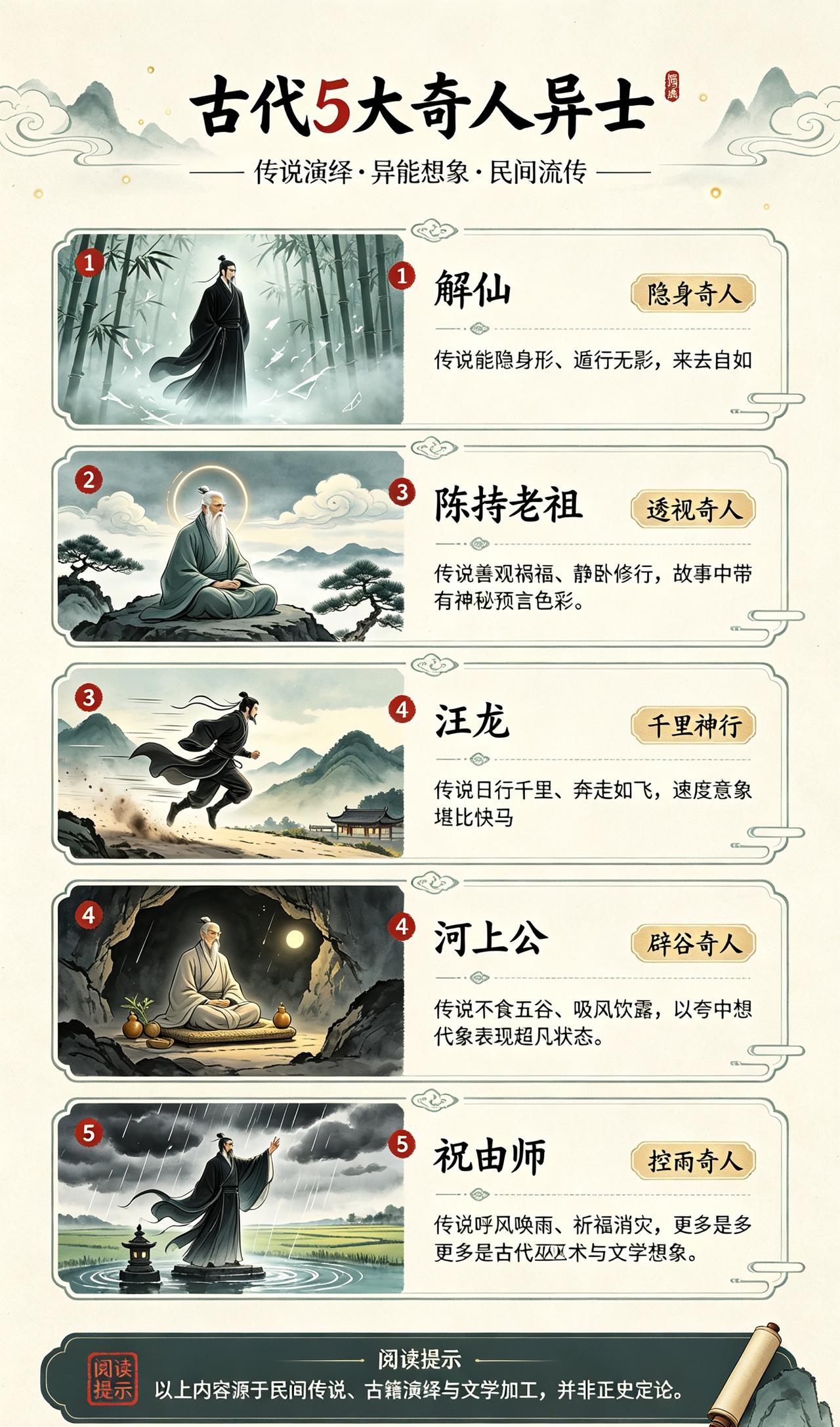 中国古代5大奇人异士！本领超乎想象，传说至今无解🔥

古人真的有“特异功能”吗