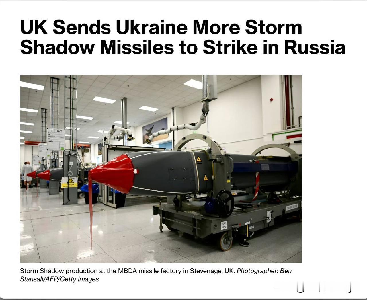 据知情人士透露，英国政府最近再次向乌克兰提供了更多“风暴阴影”（Storm Sh