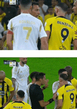 39岁C罗摸脸、搂抱安抚36岁的本泽马～～～

网友：他是知道这一刻有镜头，拍张