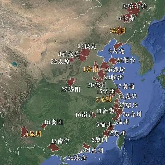 我国二线城市的排名，你认可吗？