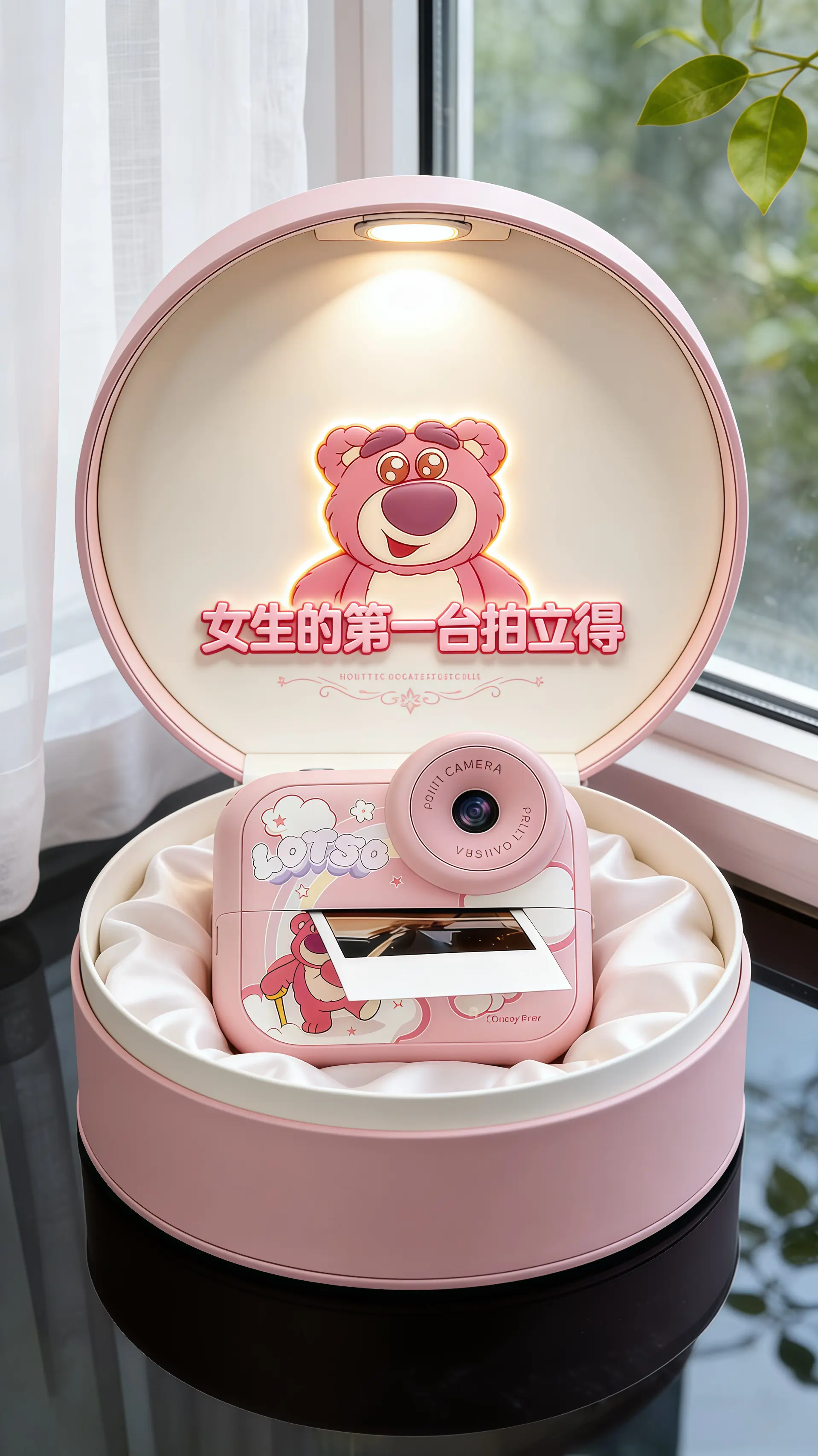 粉色暴击❤️草莓熊拍立得，把美好瞬间印出来