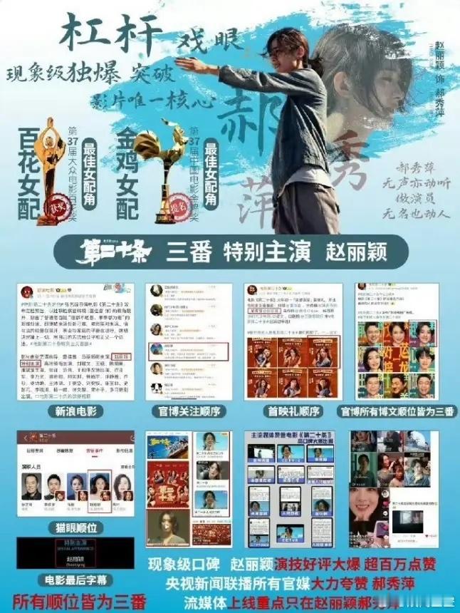 赵丽颖的郝秀萍确实有点惋惜！钟楚曦的小叶都拿到了金鸡女配，但是赵丽颖郝秀萍这么一