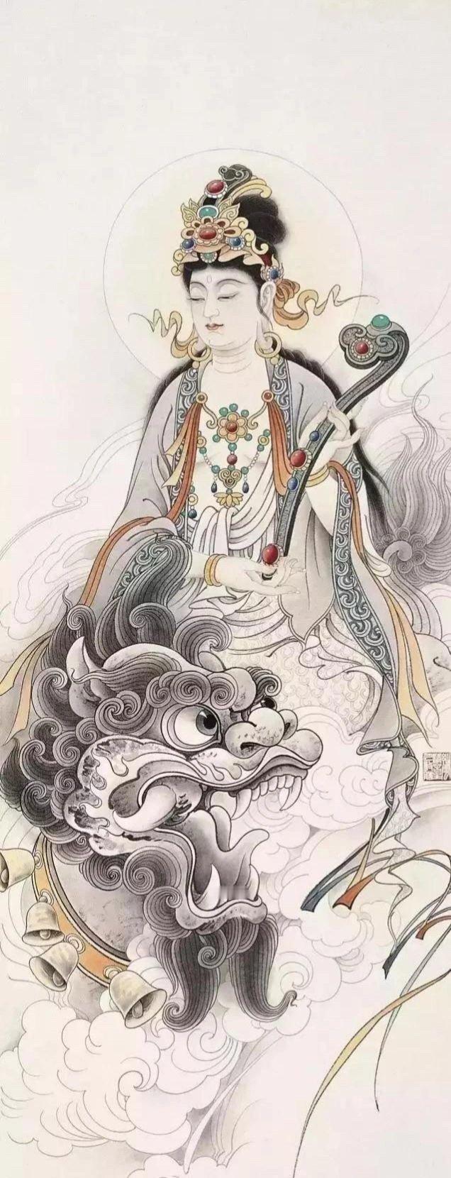 中国佛教四大菩萨 | 悲智愿行文殊菩萨代表大智，普贤菩萨代表大行，观世音菩萨代表