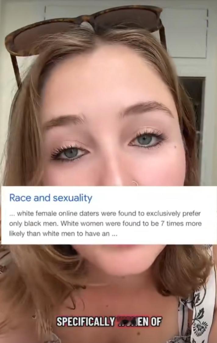 美国白人女子抱怨她与白人男性约会时，对方总问她是否交往过黑人，这让她感到被冒犯。