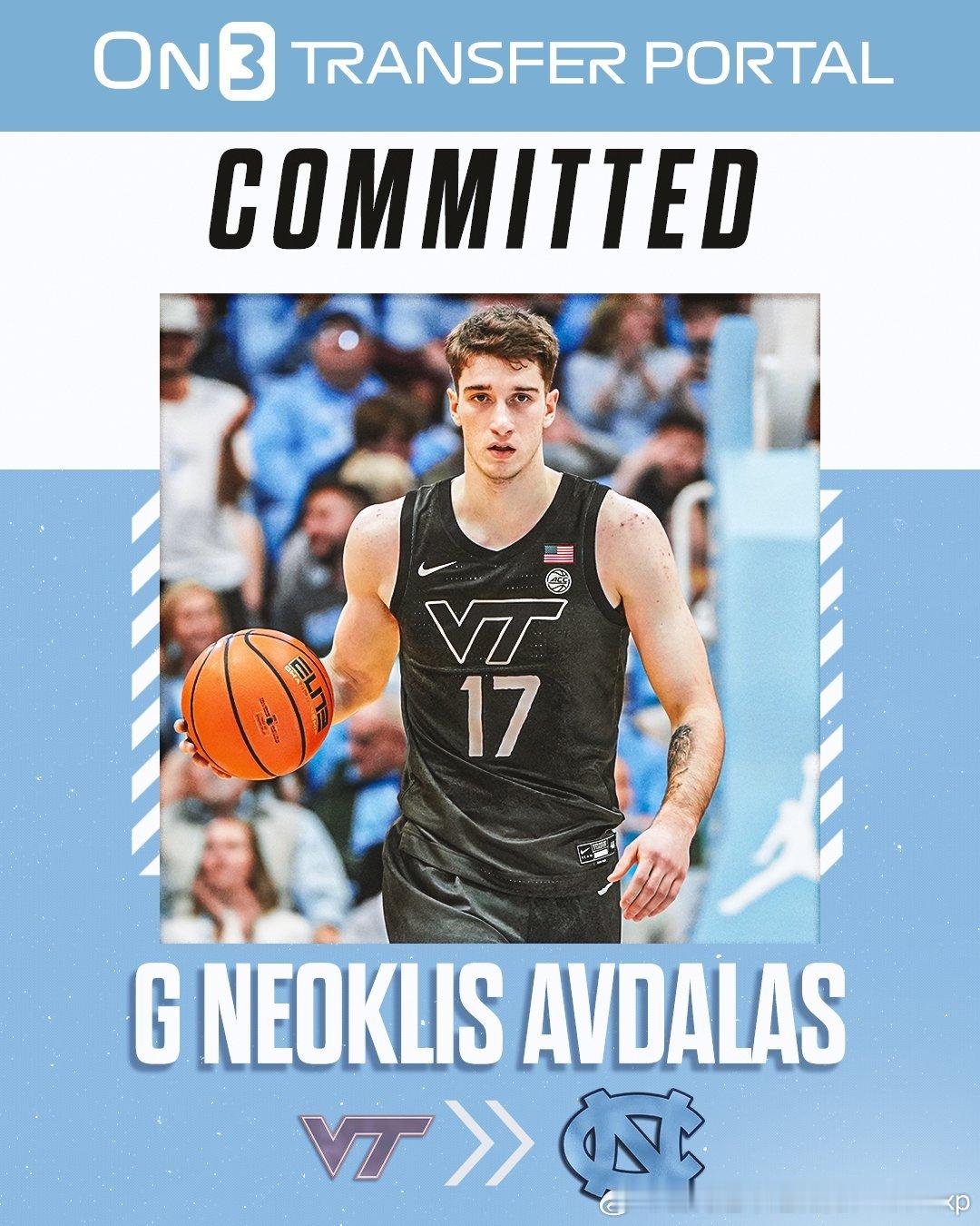 希腊东契奇Neoklis Avdalas承诺北卡NCAA欧洲篮球