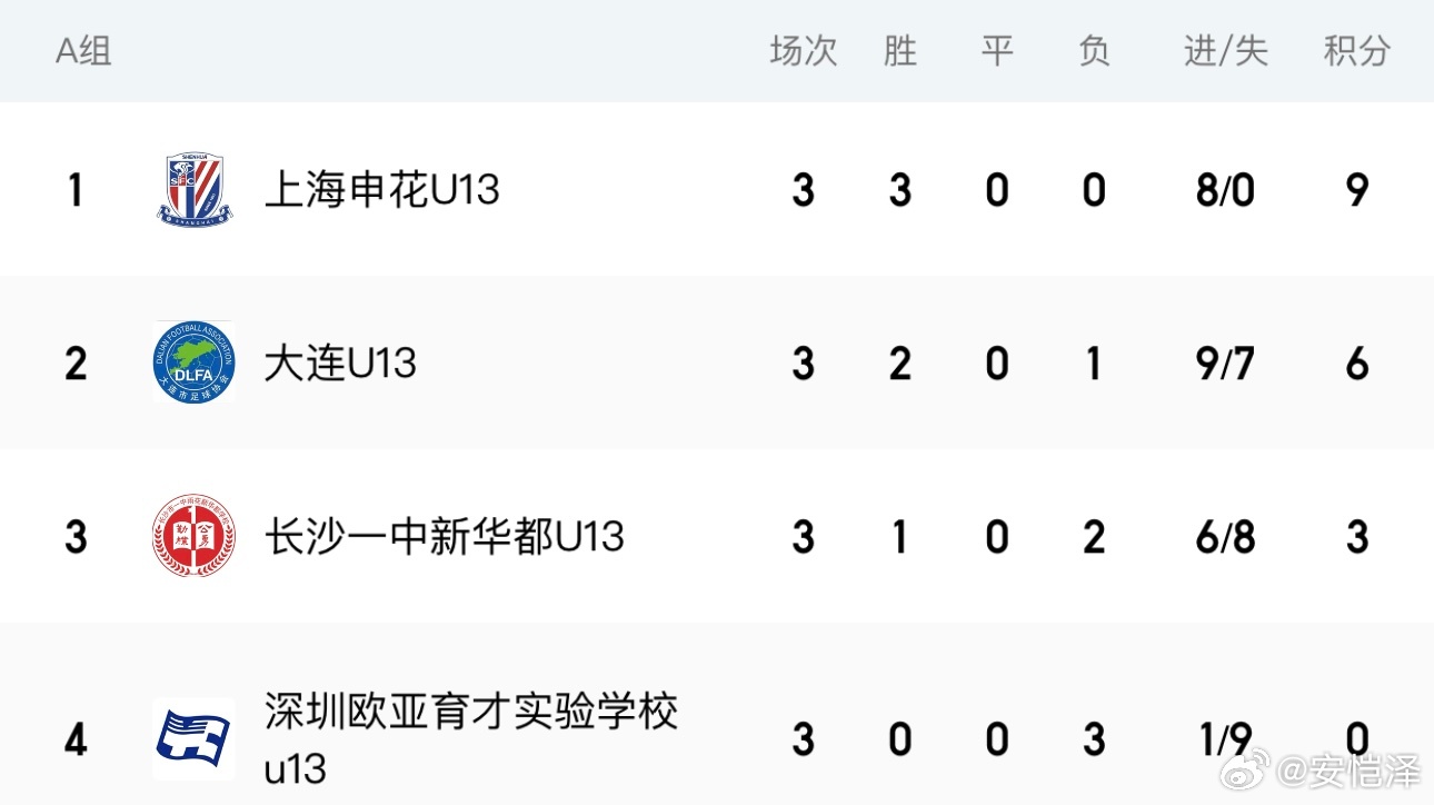 【中青赛U13组全国总决赛四队率先晋级八强】上海申花大连足协北京国安恒大足校C组