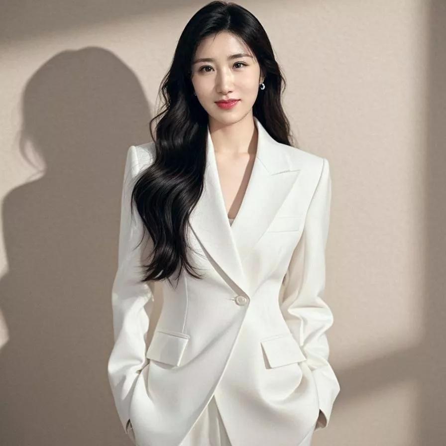 优雅白西装，尽显职场风范！灰色西装套装裙 白色职场穿搭 灰色西装套裙 灰色西装裙