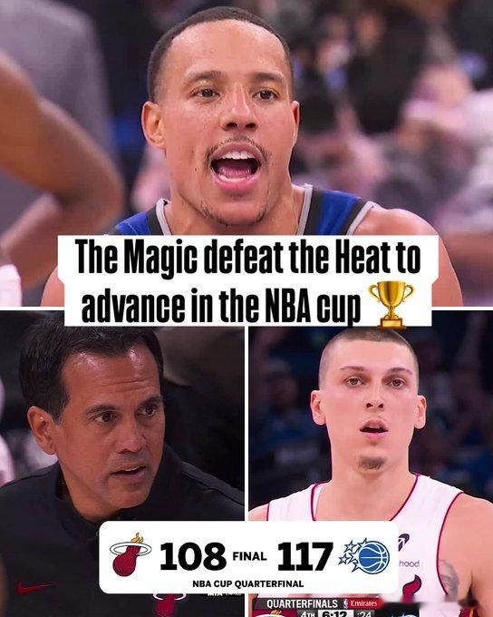 魔术率先晋级NBA杯四强   魔术晋级NBA杯半决赛魔术队主场117-108战胜