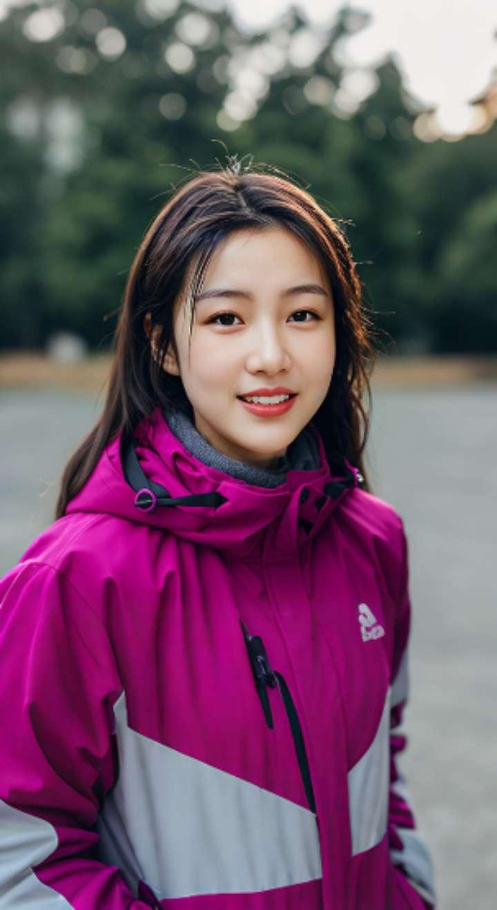 AI扩图 AI冲锋衣甜微笑