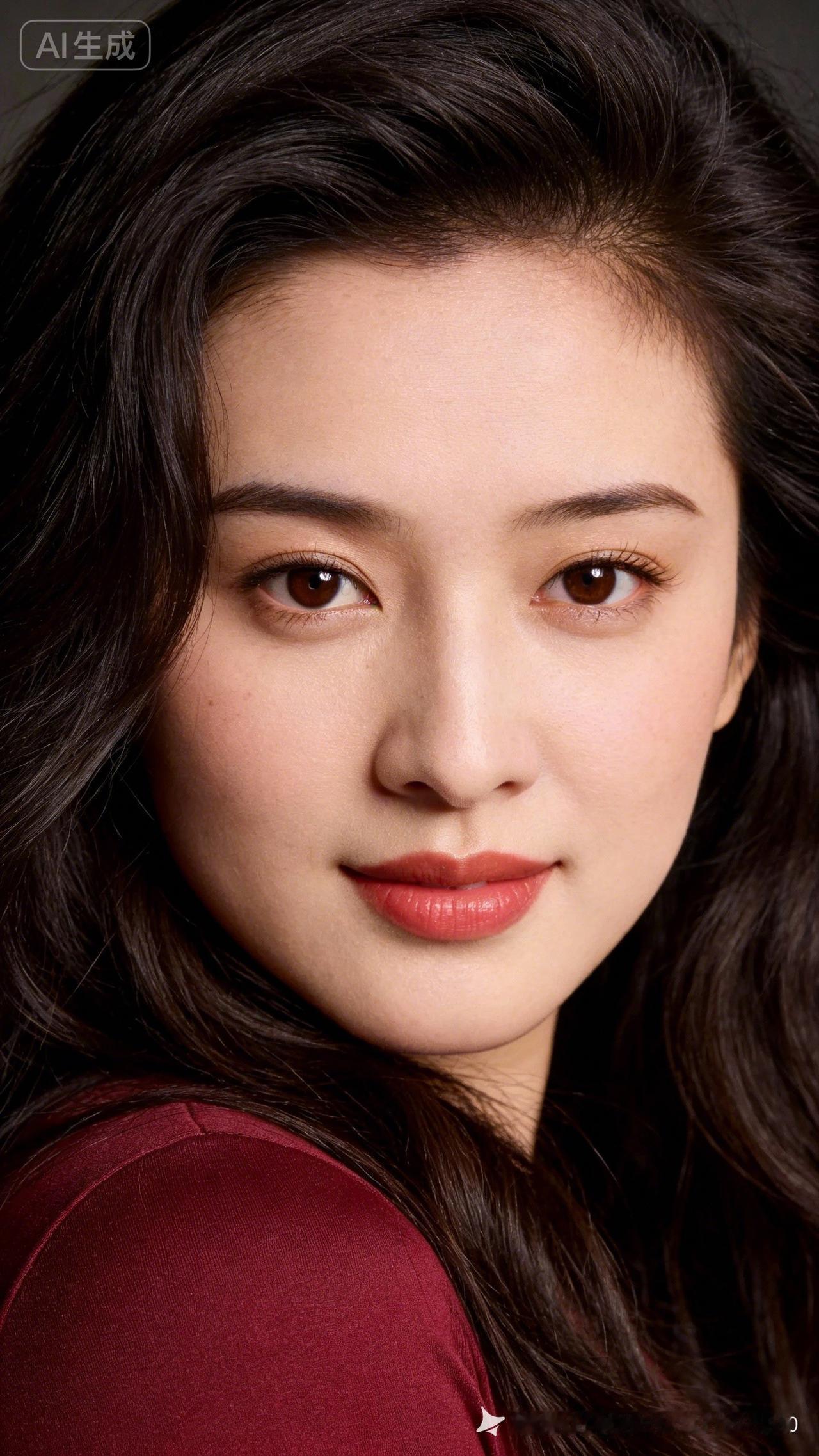 温柔甜美的少女，红唇轻启，散发迷人魅力。