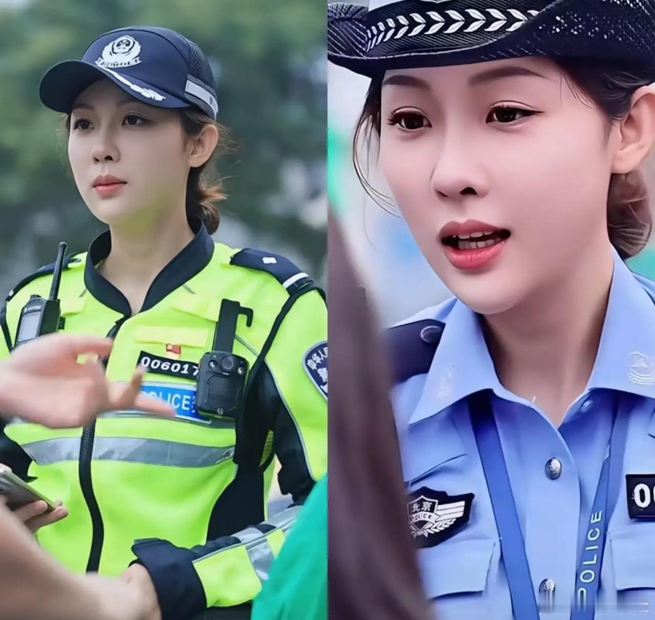 吓我一大跳！看见北京这位张警官，我还以为杨紫改行当交警了！也太像了吧！眉眼长得一