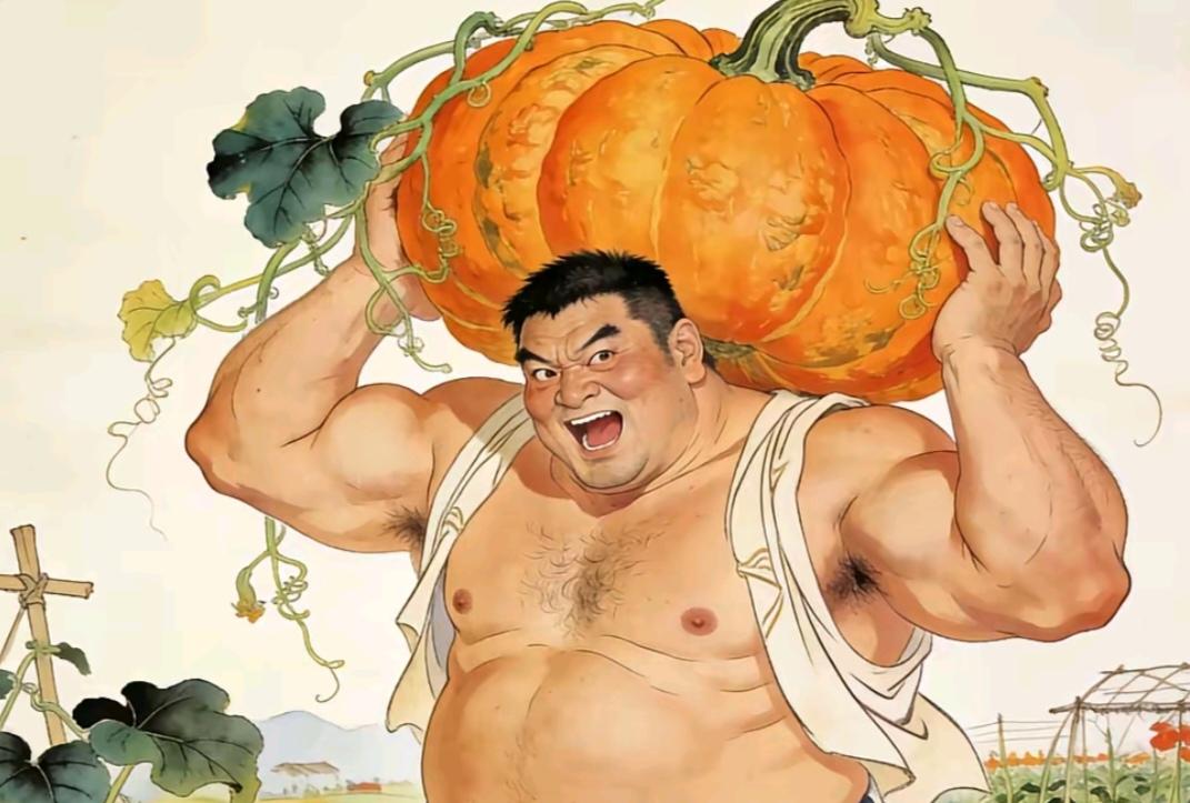 〔看图猜成语〕
图中谐音猜成语；
一个力士背南瓜；
轻而易举不费劲；
你说力量多