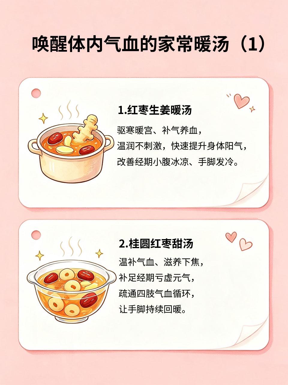 经期怕冷手脚冰凉，这几种汤品唤醒体内气血
一到经期就畏寒怕冷、手脚冰凉🥶，哪怕