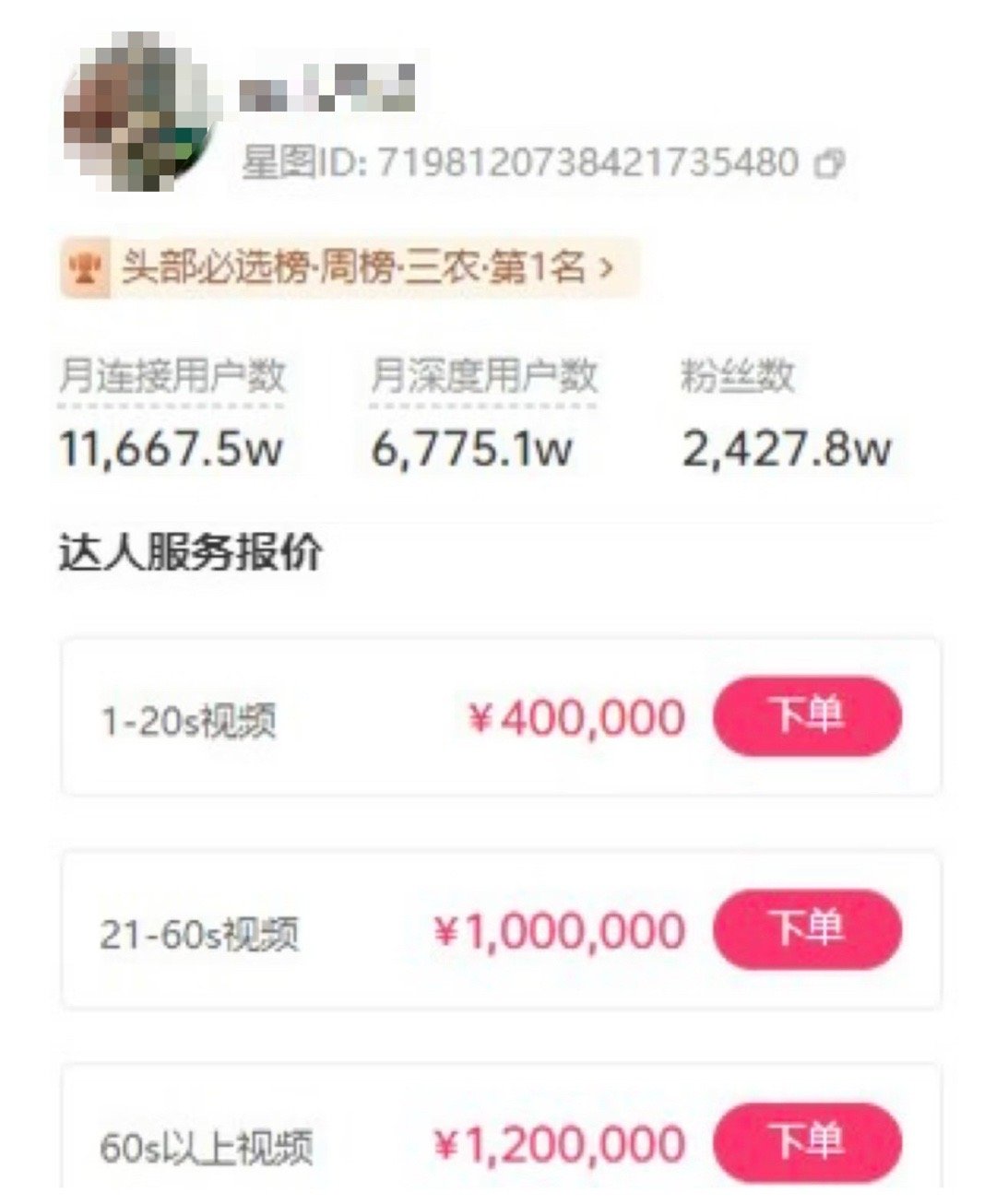 鞠婧祎1分钟广告报价59万元59万听着很多……但是比网红还便宜…… 而且鞠婧祎在