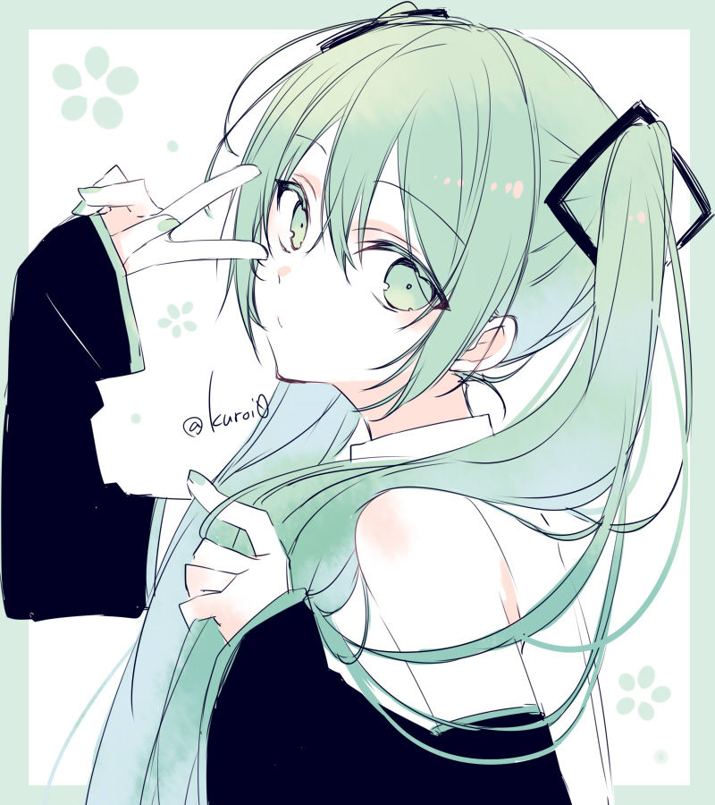 初音未来19周年动漫仲夏狂欢季 真的好喜欢这张miku酱的好图.[哇]绘：kur