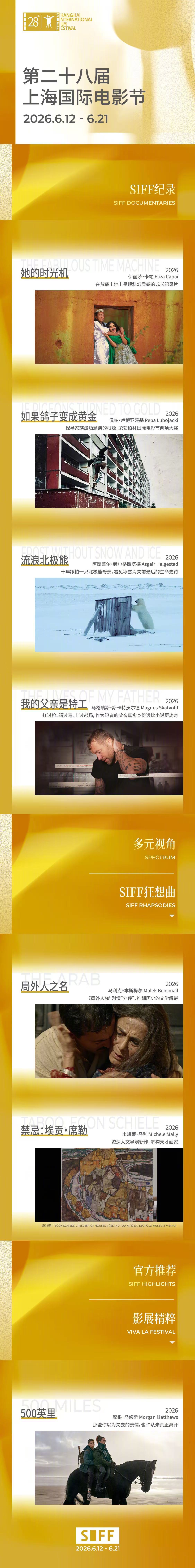 【SIFF展映片单-SIFF纪录+多元视角+官方推荐】上海国际电影节片单发布  