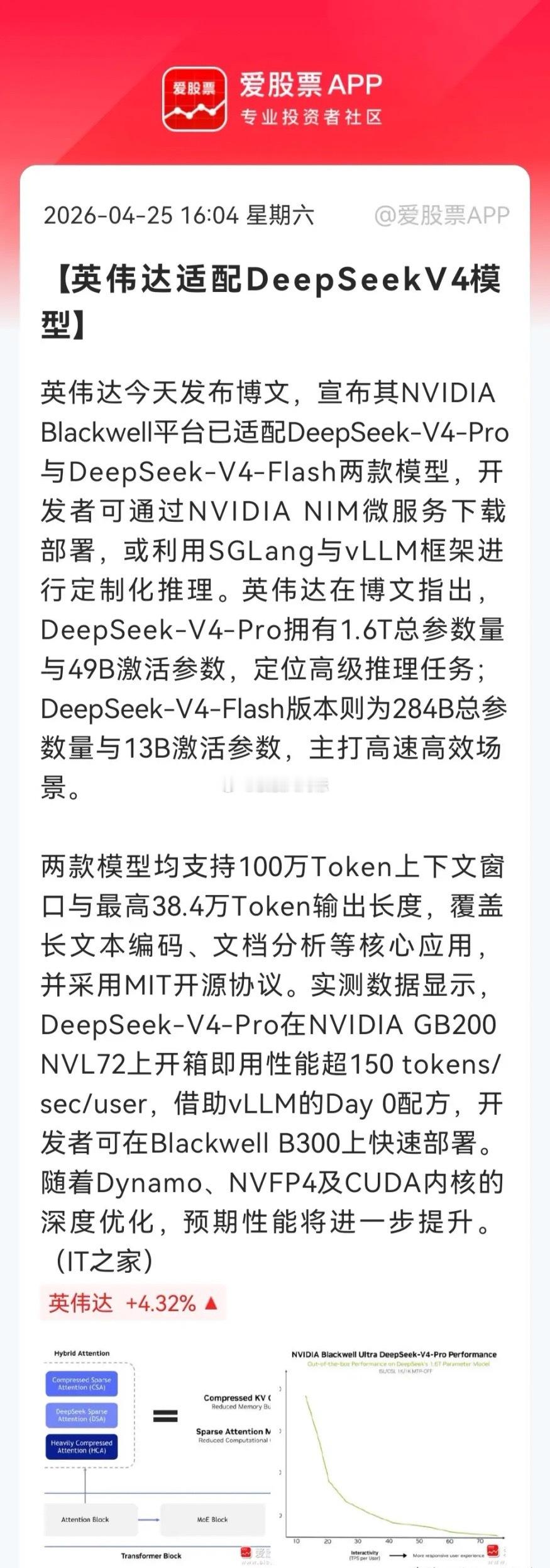 DeepSeek-V4正式上线，英伟达迅速“跟进”，你说它怕不怕呢？DeepSe