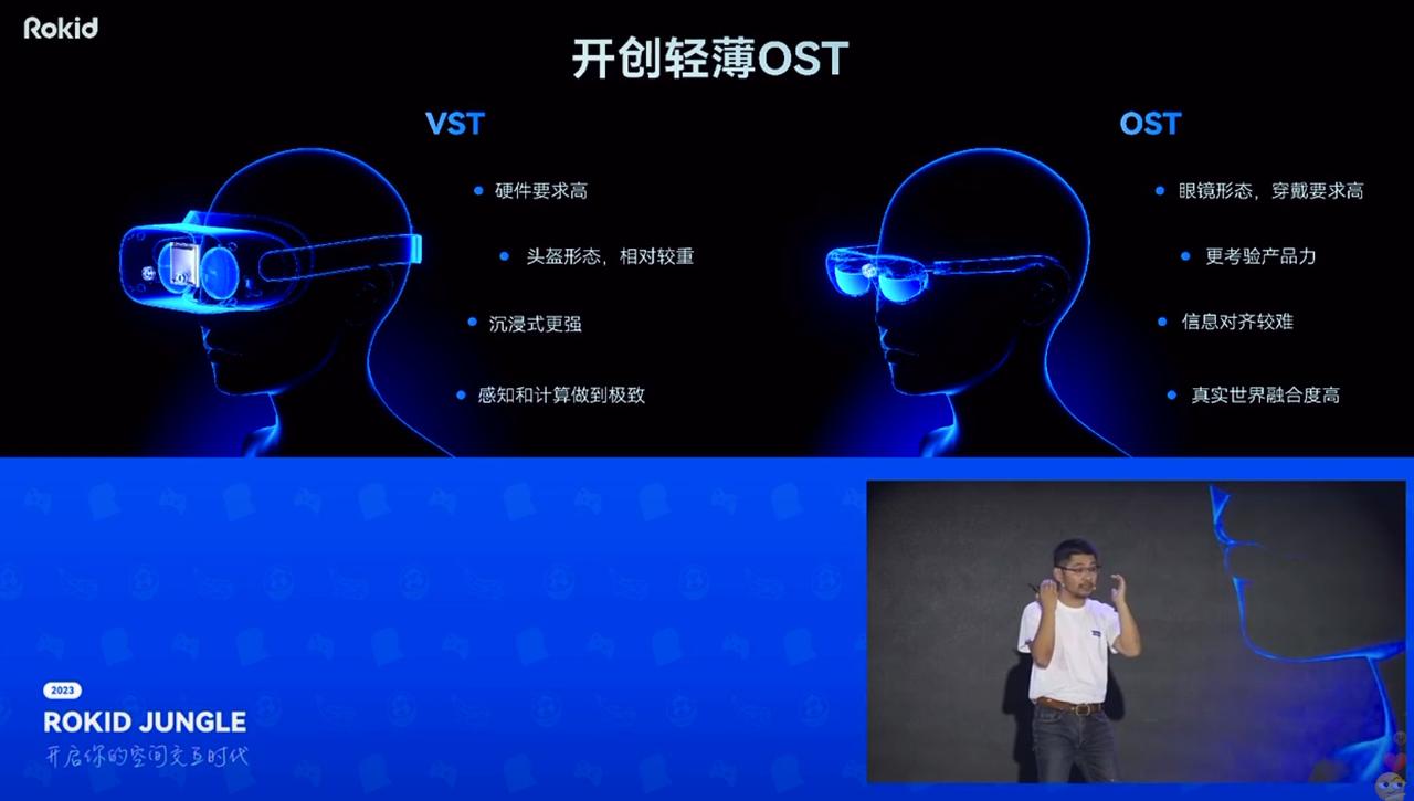 Rokid不会跟随苹果Vision Pro 去做VST形态，而是会坚持做OST的