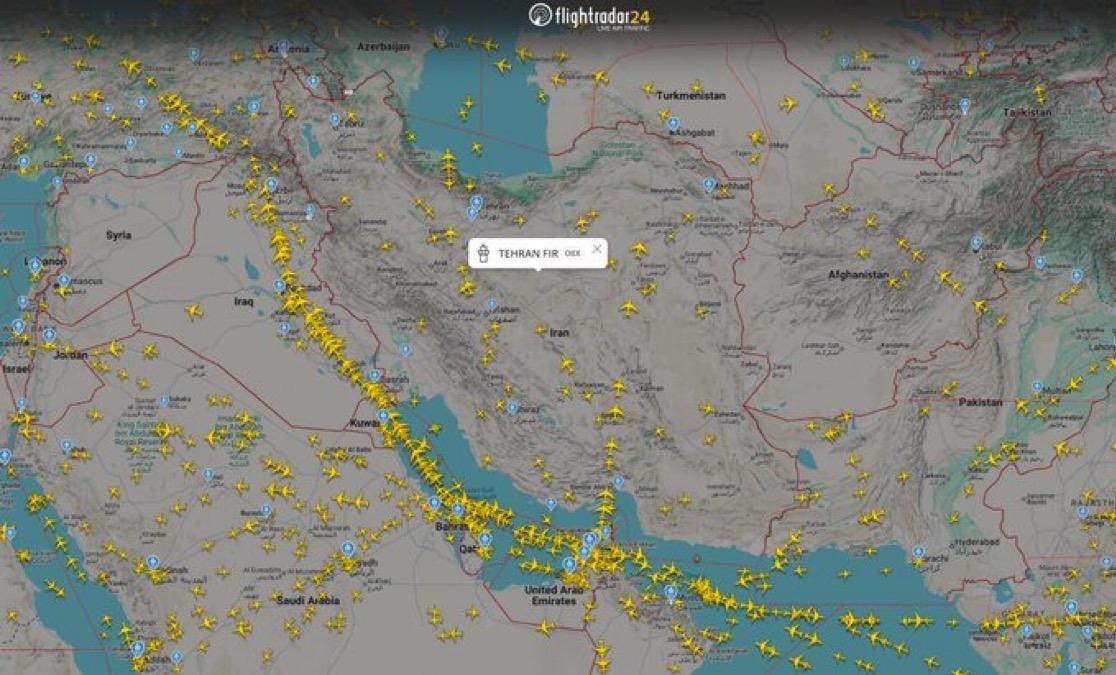 昨天，欧洲航空安全局发布建议，禁止在伊朗德黑兰飞行情报区（OIIX）空域内进行任