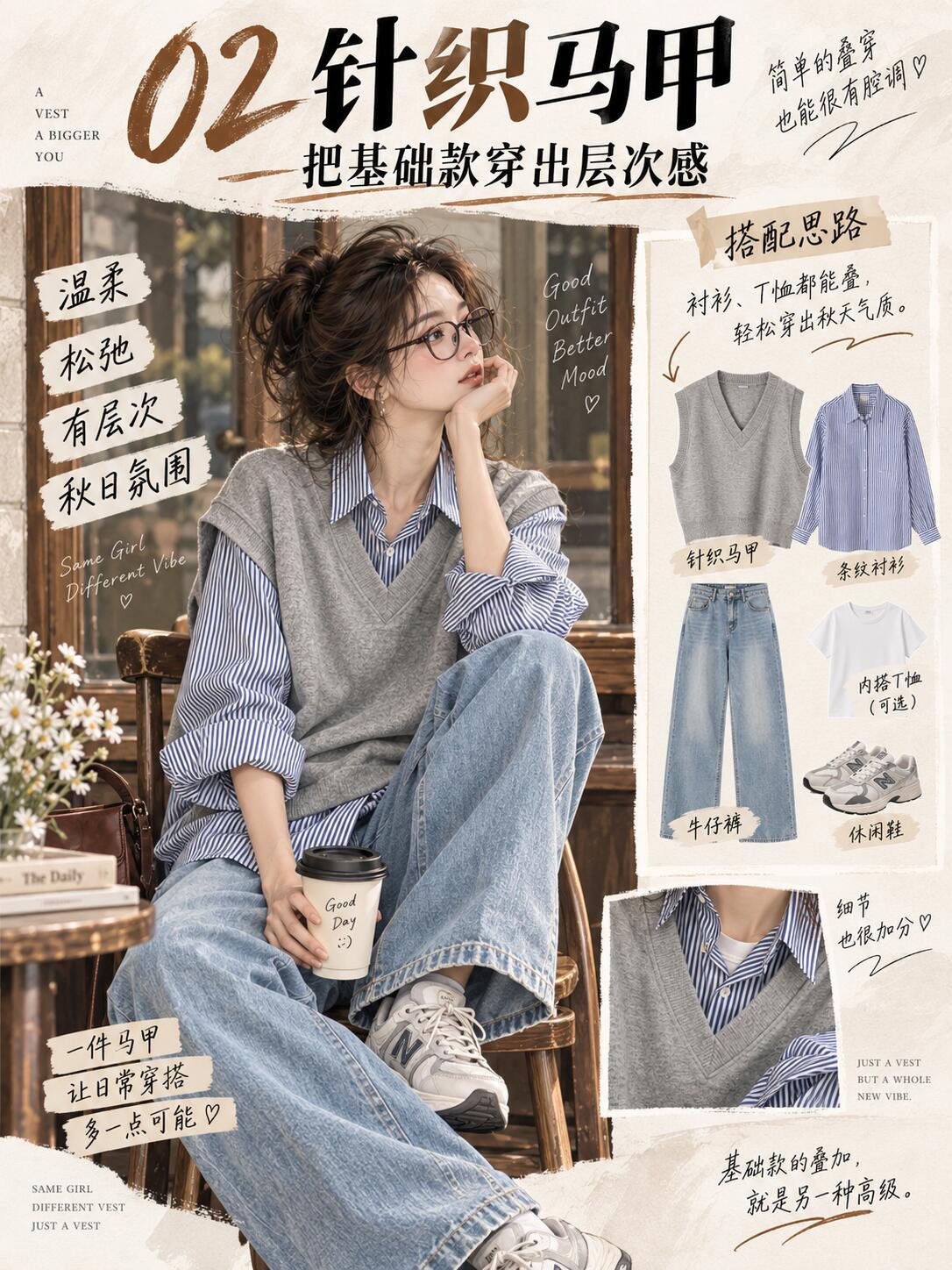 天冷后每天都在研究叠穿时尚灵感解读 气温转凉，叠穿成了秋日穿搭的乐趣，不用入手大