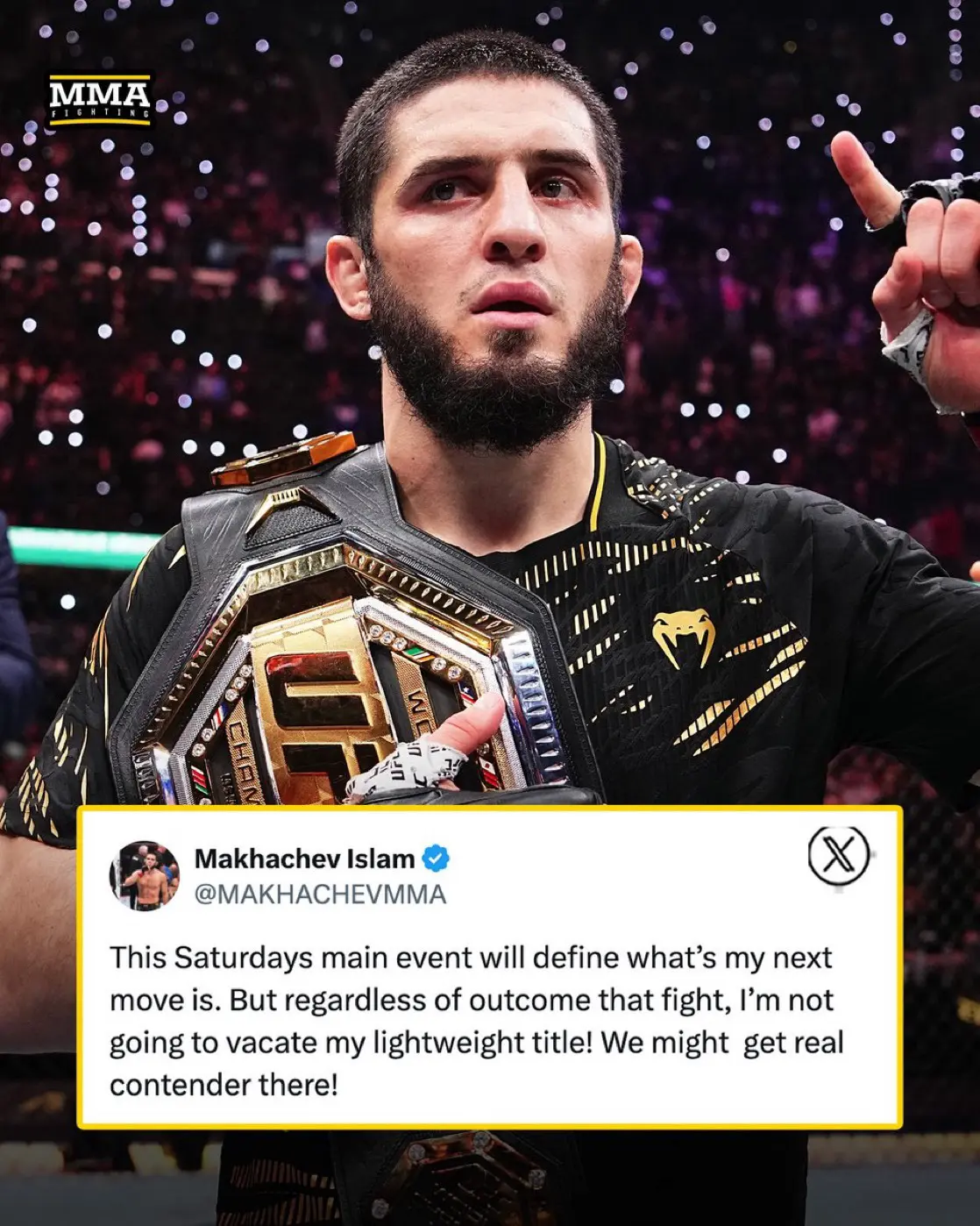 👀 🏆伊斯兰·马哈切夫表示，无论 UFC 315 主赛结果如何即使...