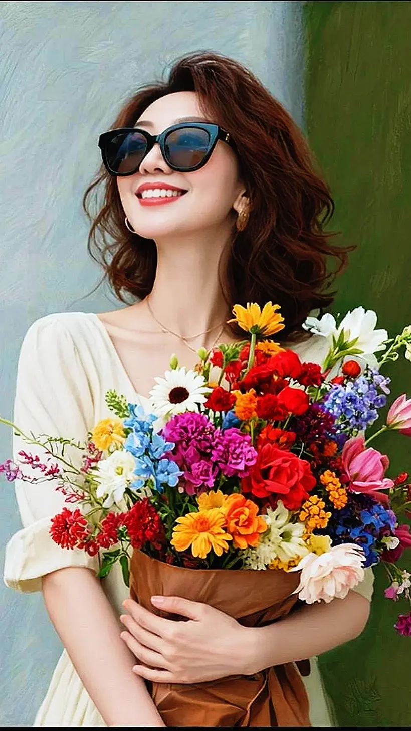 油画风花束写真