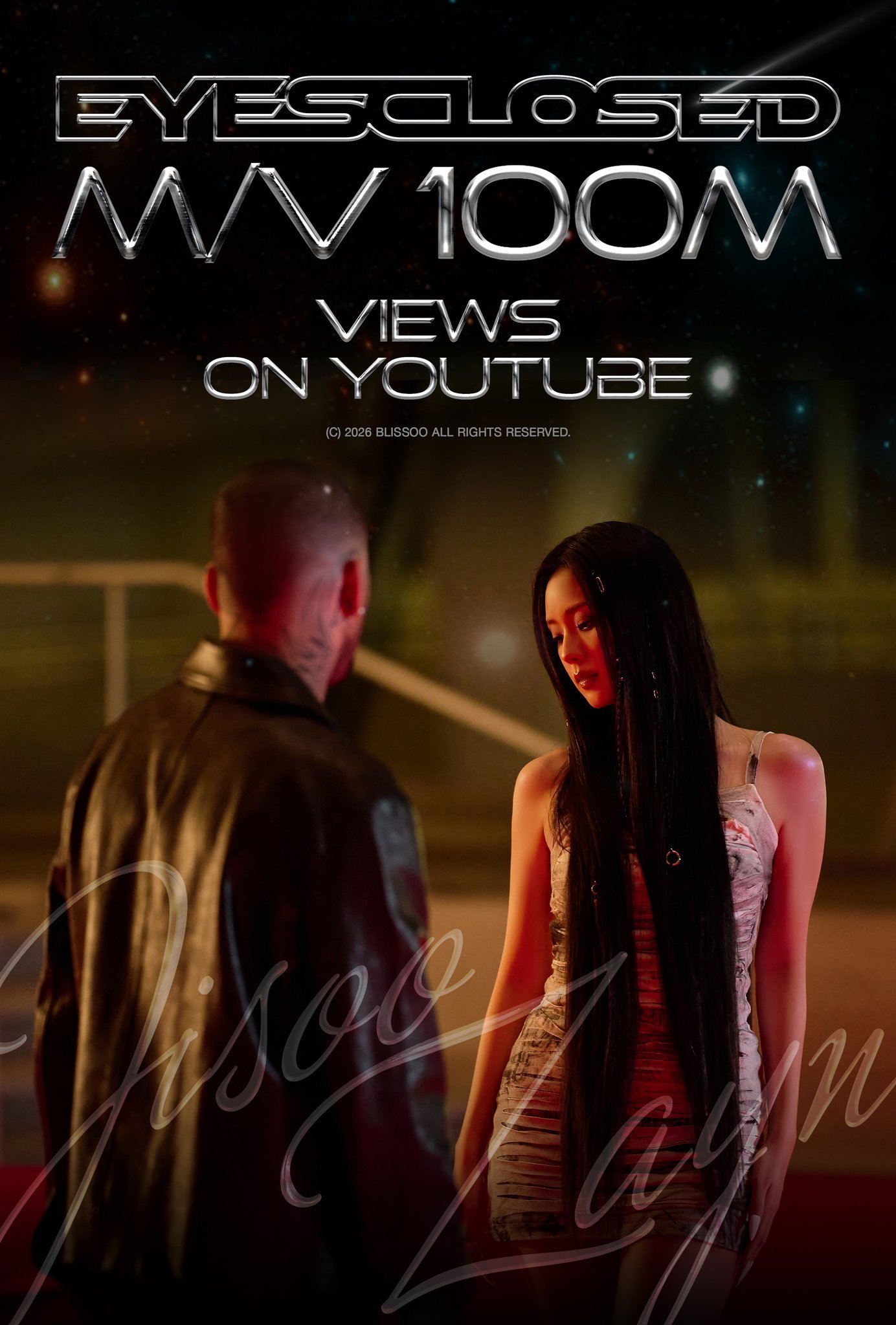 JISOO&ZAYN的《EYES CLOSED》官方MV已在油管突破1️⃣亿次播