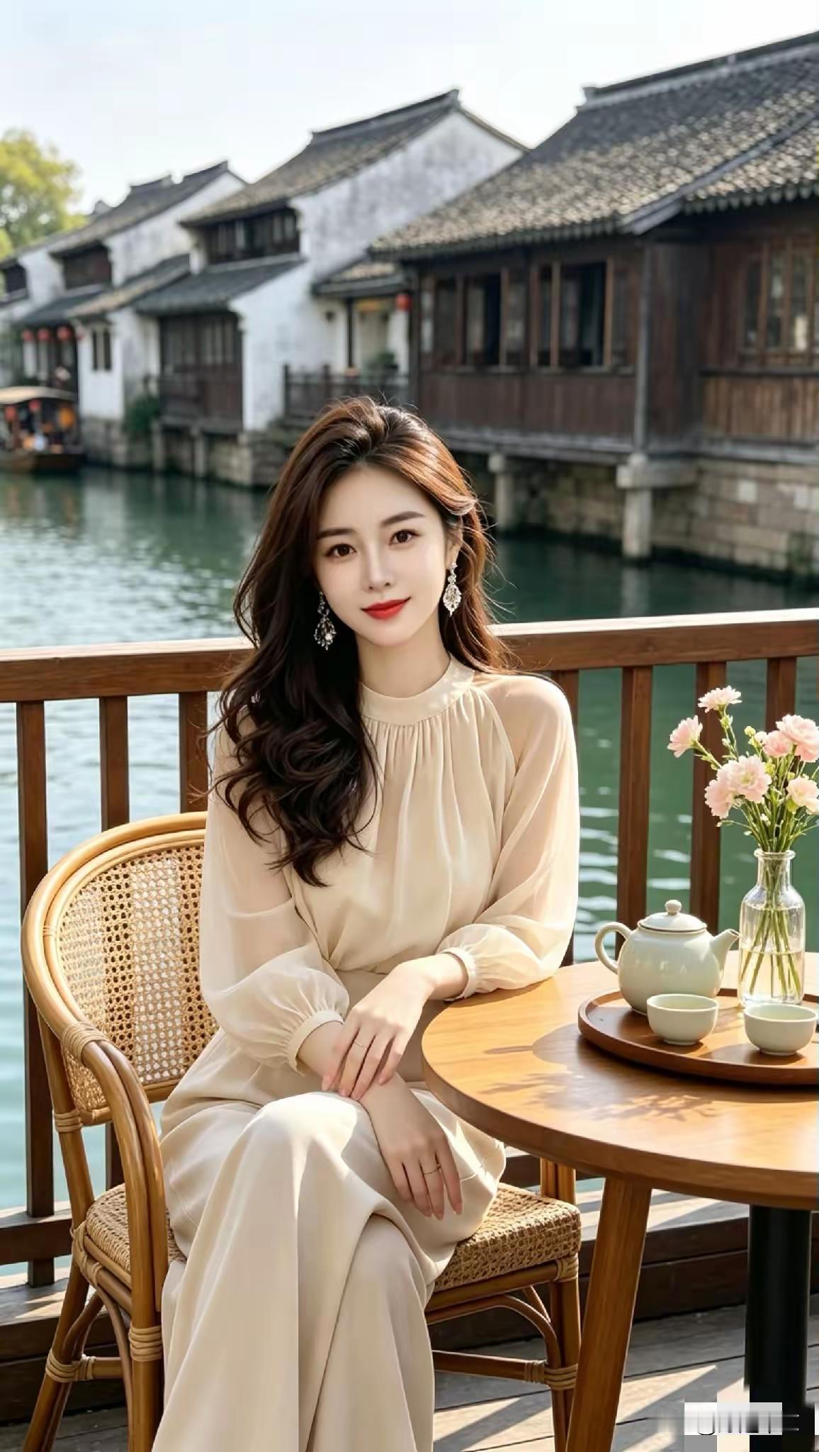 在古风小镇的咖啡馆里，享受宁静的午后时光。