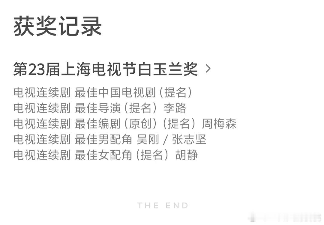 原来人min的民义只拿了白玉兰，我以为这剧当年横扫呢[傻眼] ​​​