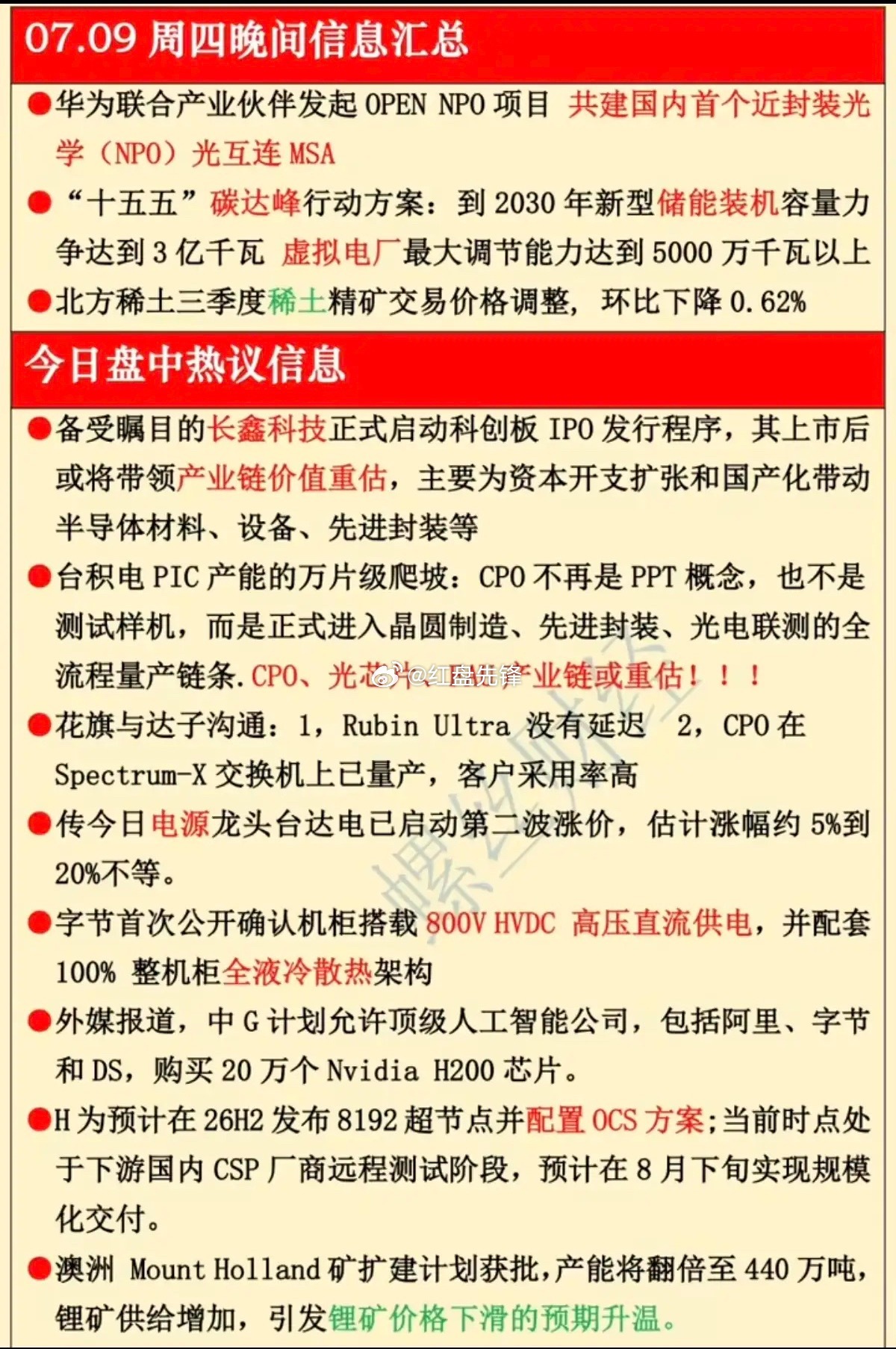 周四晚间市场热点速览：光互联、全液冷、长鑫存储集体发酵 