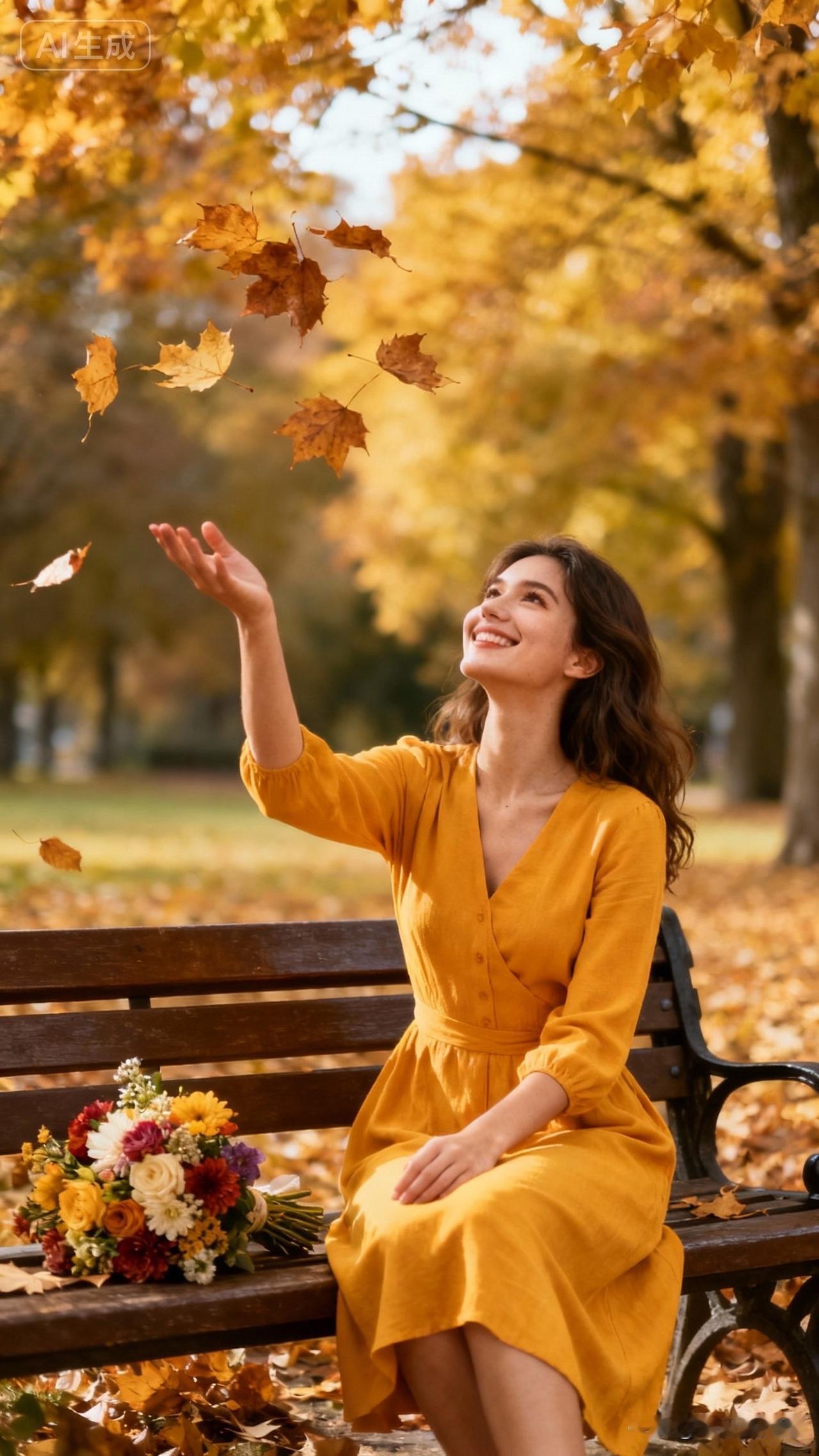 秋日暖阳下，与落叶共舞，感受大自然的美好。🍂🌸🍁