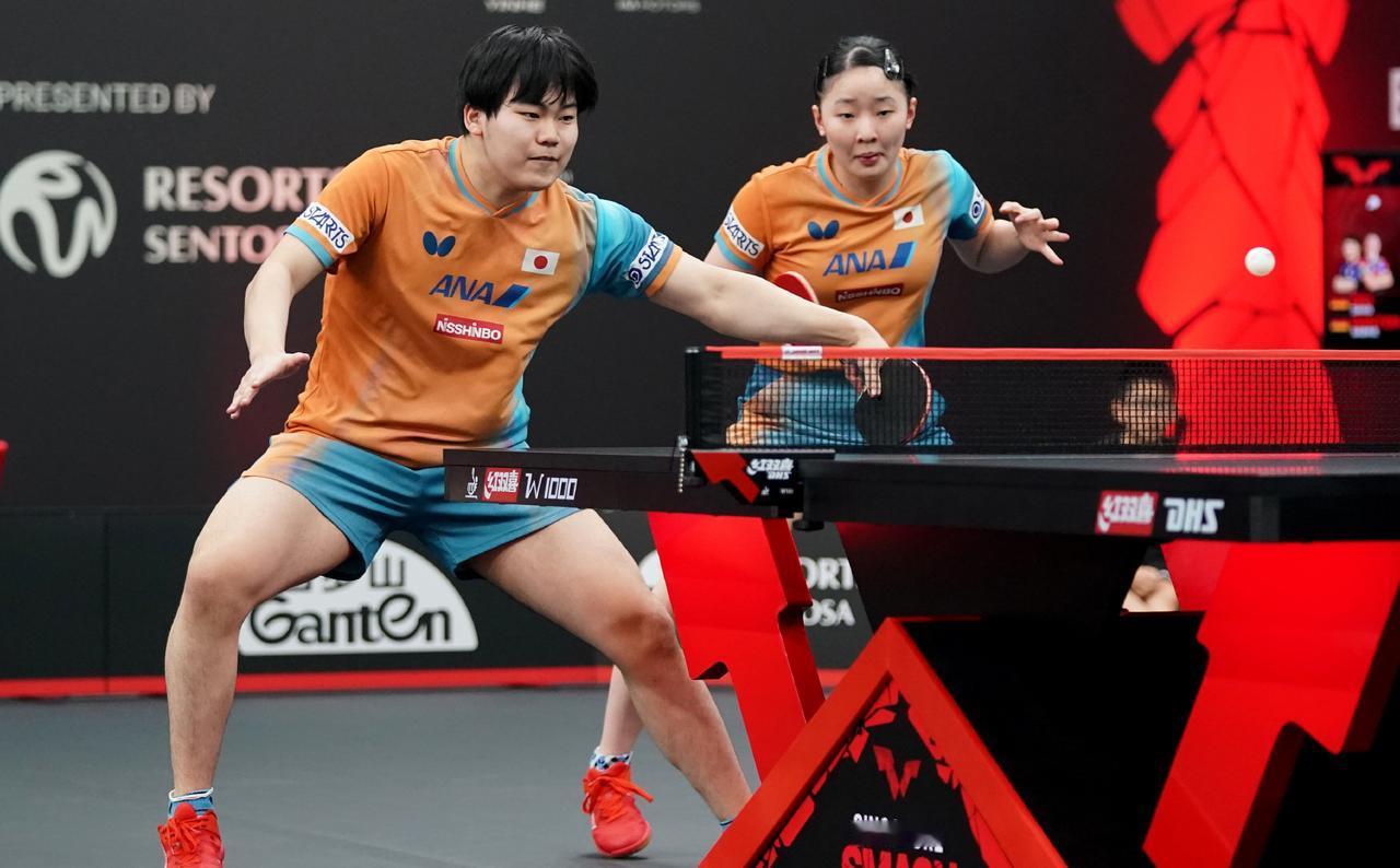 世乒联大满贯赛新加坡站混双首轮，刚刚拿到日本全国冠军的张本美和/松岛辉空苦战五局