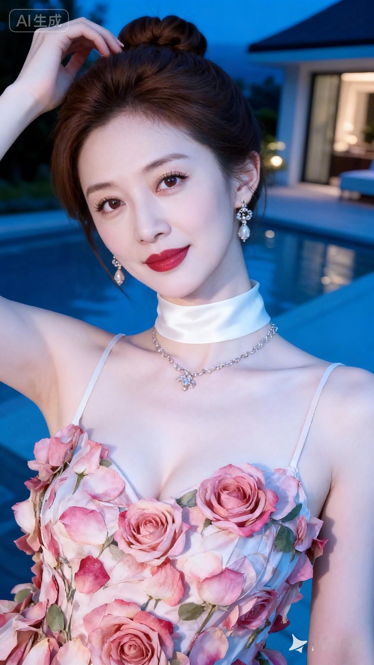 优雅玫瑰晚宴裙，尽显迷人魅力！🌹✨