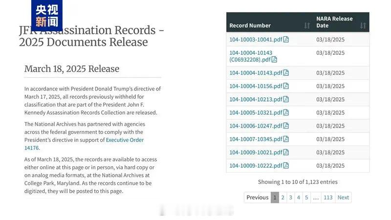 当地时间18日，美国国家档案馆公布肯尼迪遇刺案记录。 ​​​