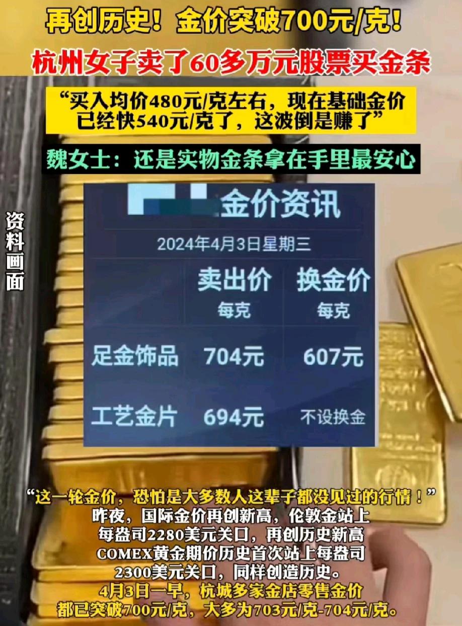 浙江杭州，一85后女子，将证券账户里的价值60多万的股票全部卖了。然后用60多万