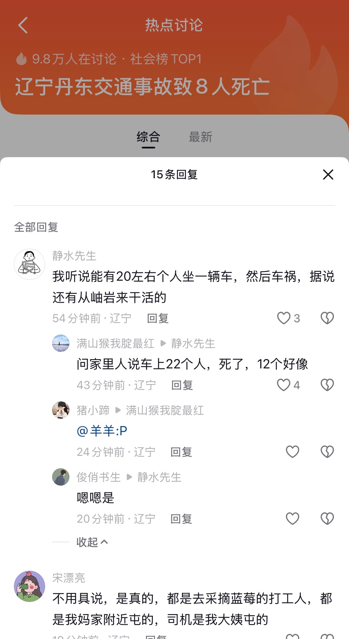 辽宁丹东交通事故已致8人死亡看来和网上传的事故原因差不多，愿逝者安息。 