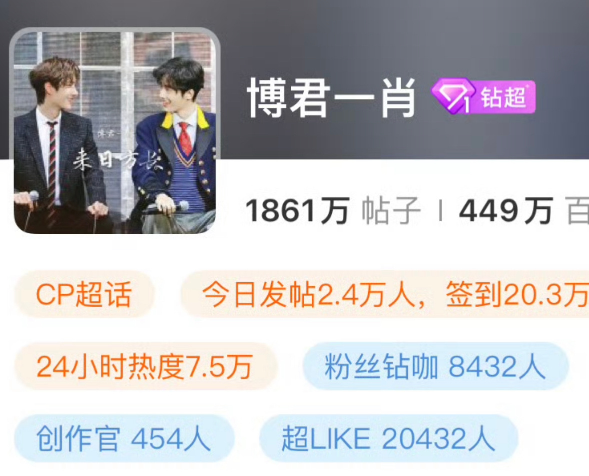 博君一肖cp超like破2w了这都多少年了龟龟怎么还这么多。 ​​​