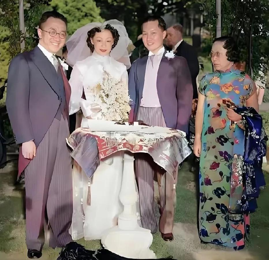 1939年5月，胡适在美国华盛顿担任证婚人，为秘书秘书游建文和张太真证婚时的合影