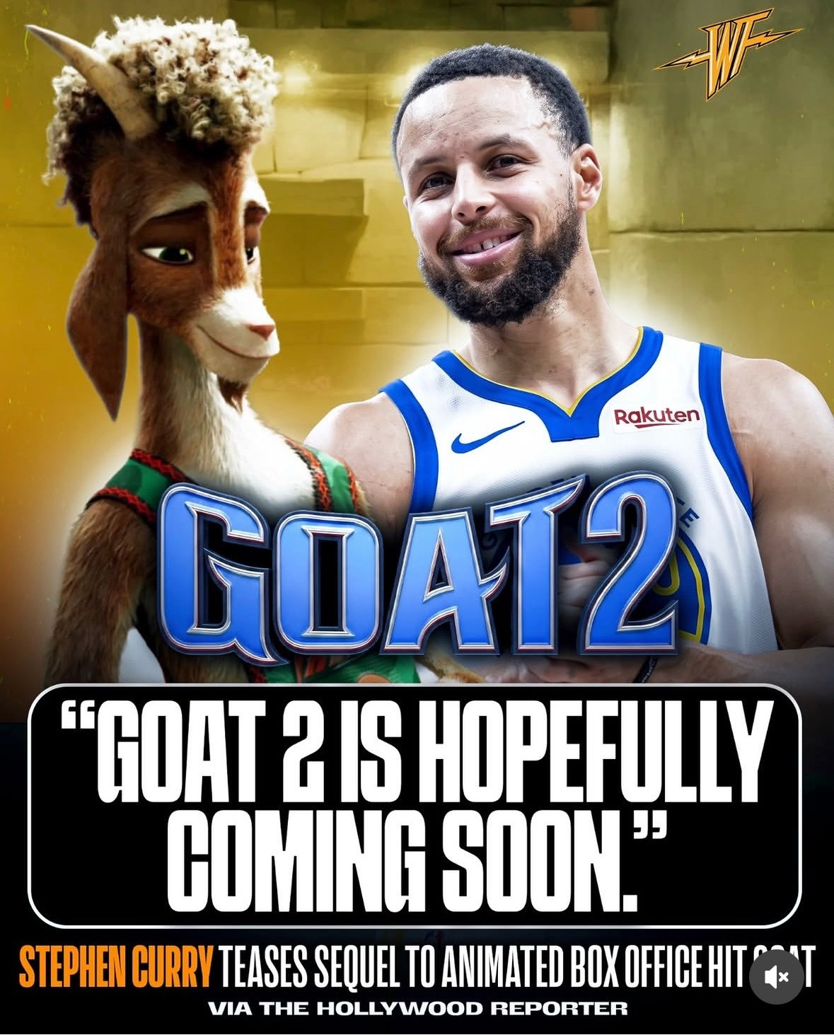 库里参与制作的“GOAT” 要拍续集了 第一部全球票房2亿美刀 索尼赚了不少 续
