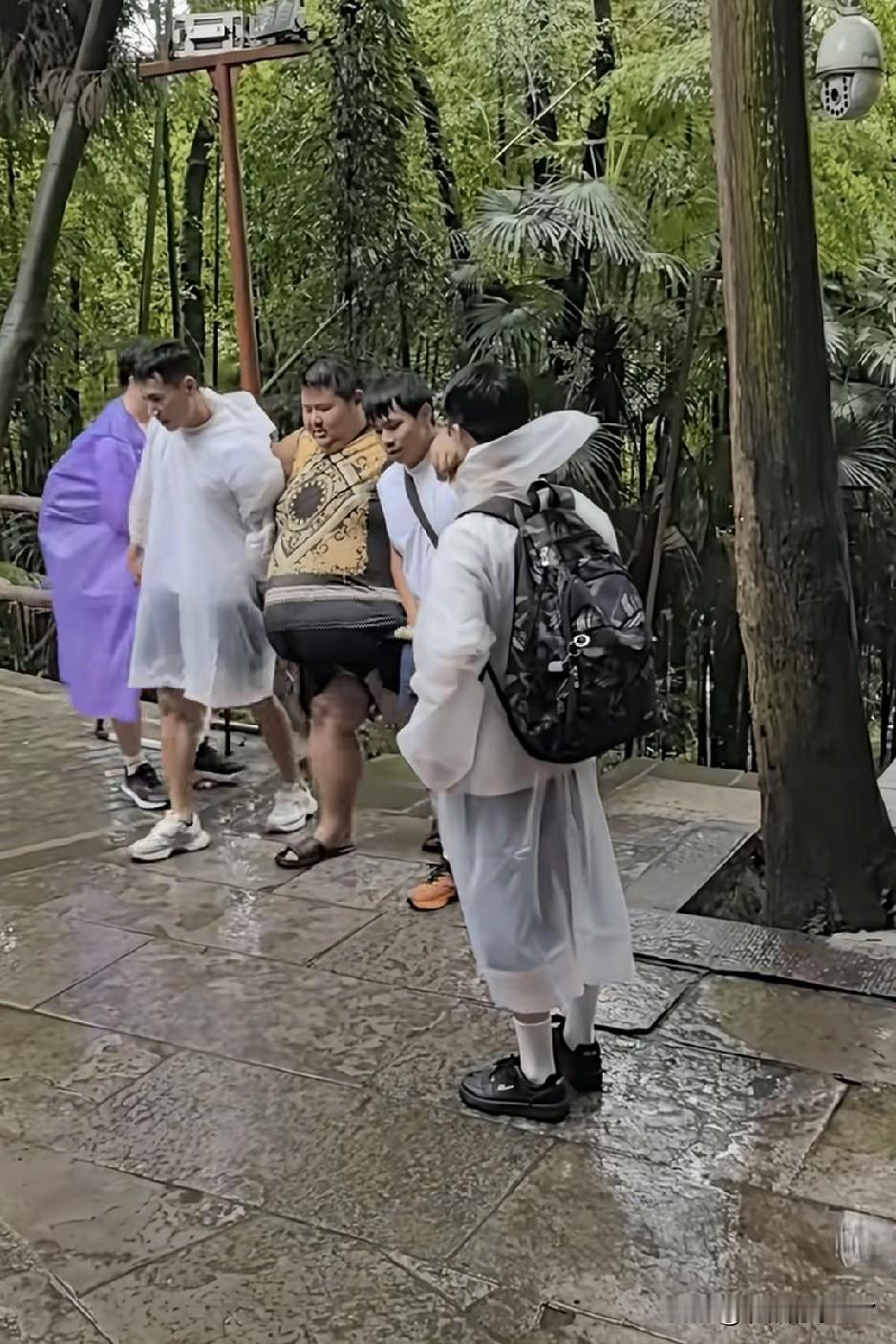 哎呦，人家爬泰山，爬不动，可以找人抬着。你看他，爬不动，虽然也是让人抬着，但是，