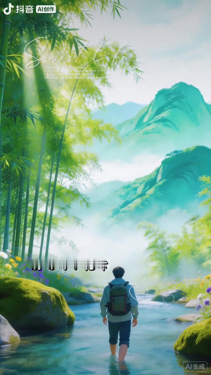 周末逃离城市喧嚣一头扎进这山野的温柔怀抱，漫步溪边脚下流水潺潺，心上烦恼已散(W