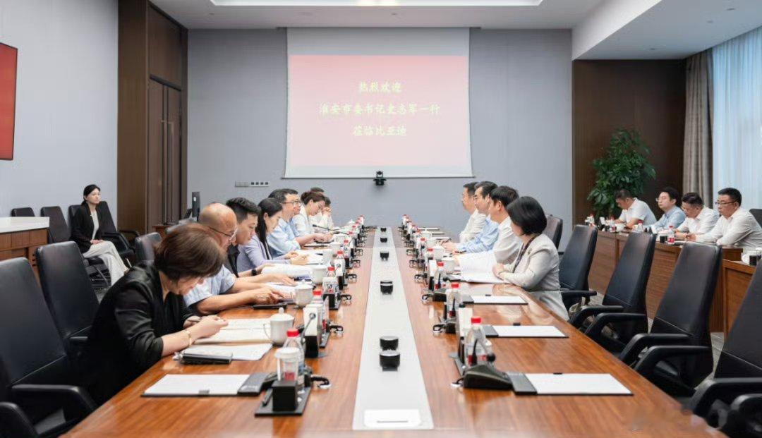 6月8日，淮安市委书记史志军到比亚迪总部考察，并与比亚迪总裁王传福座谈交流。史志