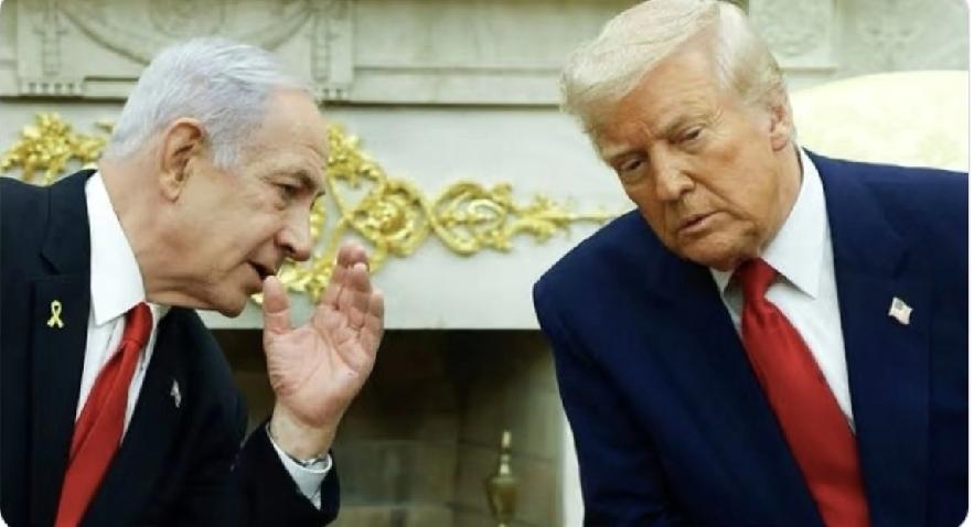 内塔尼亚胡：川普兄， 借一步说话。
特朗普：嗯嗯，好主意，还是老弟最懂我，考虑的