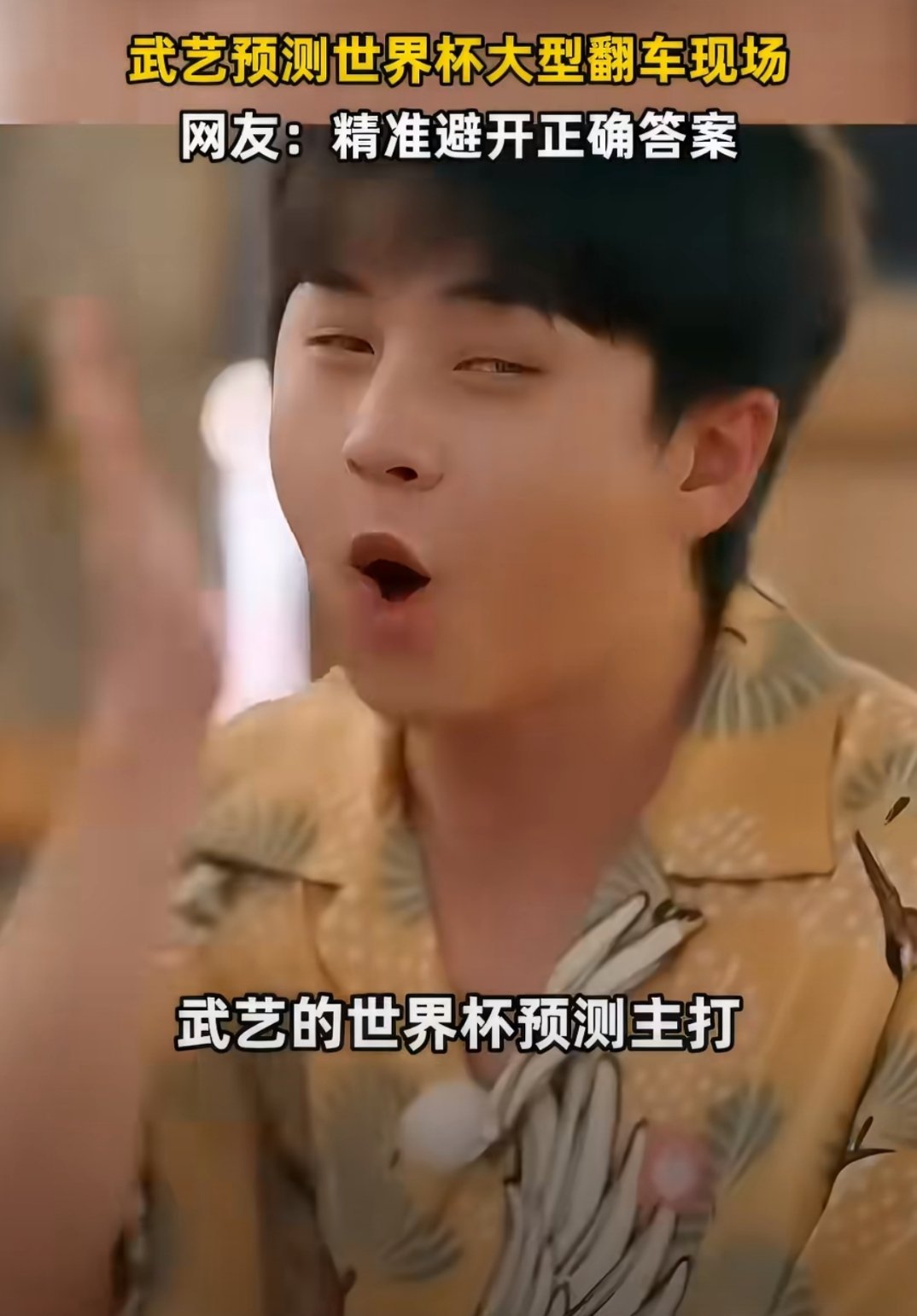 武艺世界杯预测大型翻车现场 谁能想到世界杯看球还能追更“反向预言家”？武艺这波操