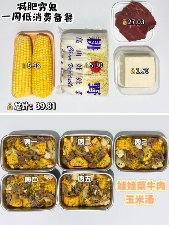 减肥穷鬼｜一周备餐（工作日午餐）