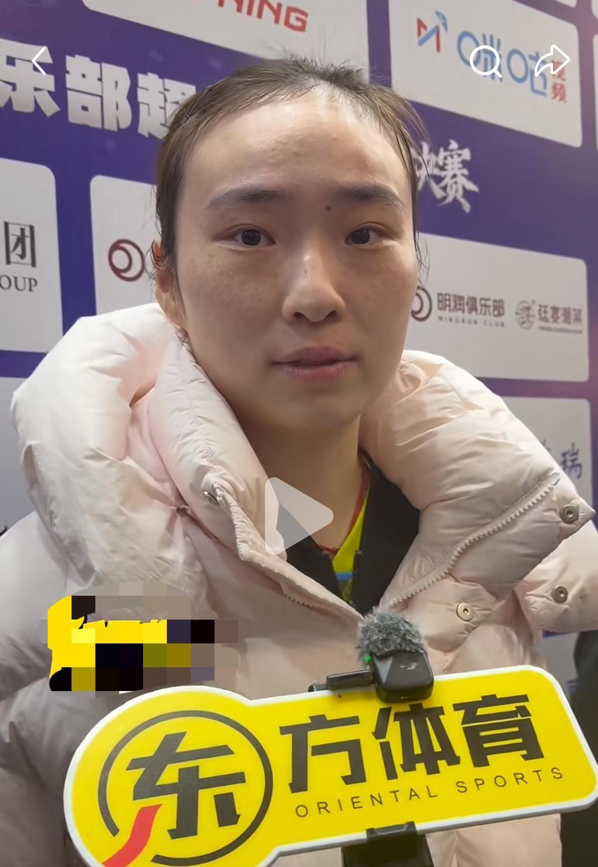 王晓彤3:2陈幸同赛后采访：拼就完了 每一场比赛都是从零开始！
南京乒超联赛女团