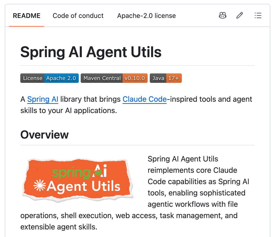 spring-ai-agent-utils 是一个面向 Spring AI / 