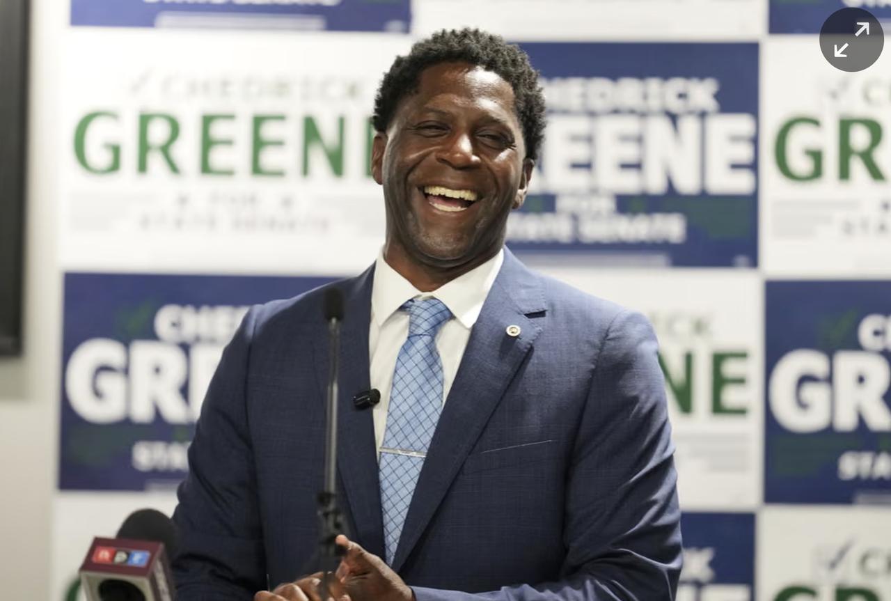 民主党籍消防员兼海军陆战队退伍军人切德里克·格林（Chedrick Greene