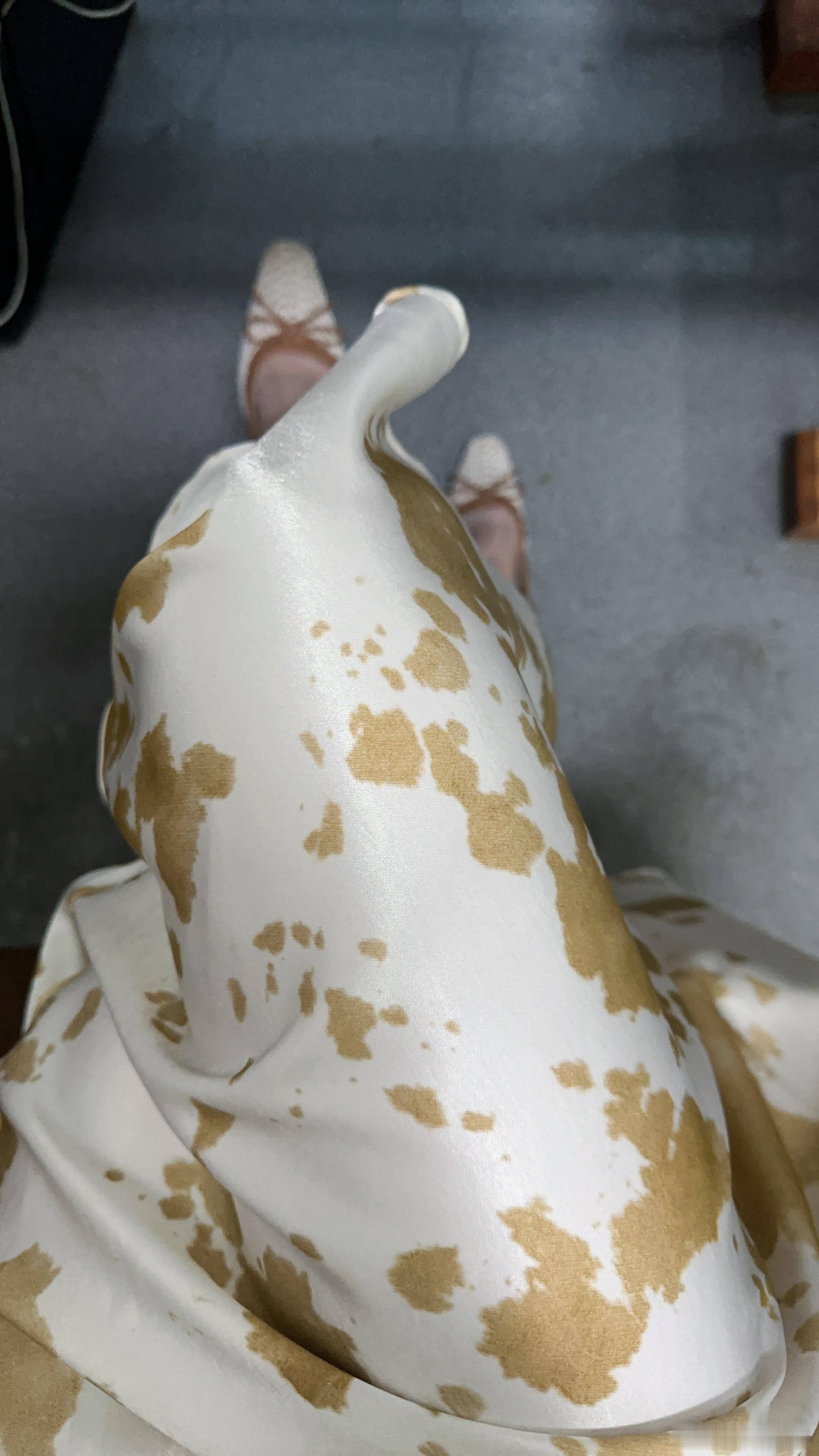 印花缎面半裙，这也是我喜欢的一条裙子👗漂亮的裙子👗我都爱今天穿什么不伤仲永的