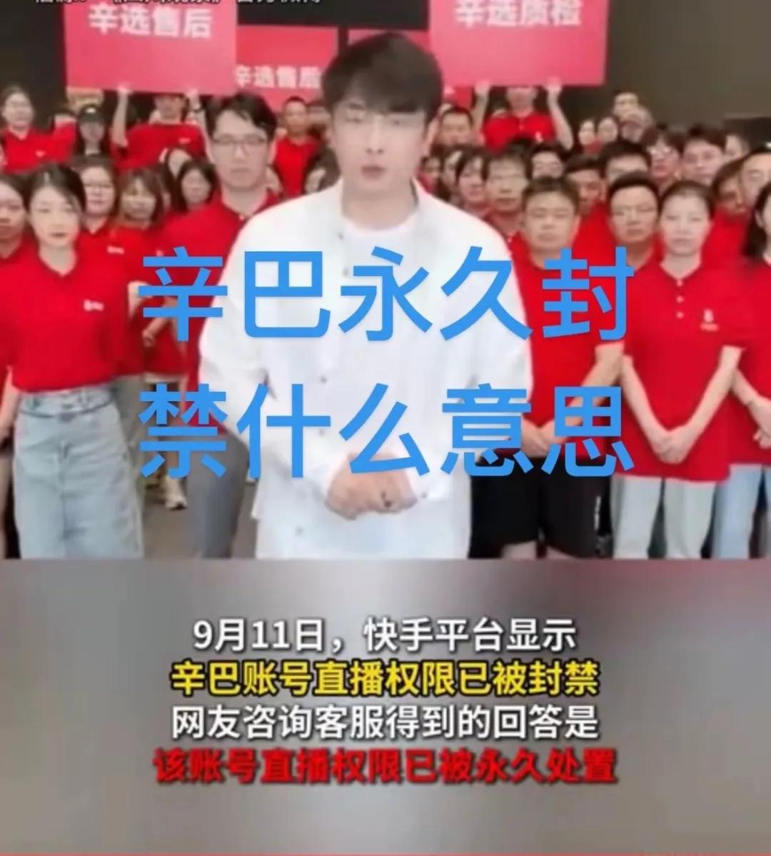 辛巴为什么被快手永久封禁？
有人说是🐏找大佬在背后搞鬼，其实不然，应该是辛巴行